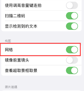 朗县苹果手机维修网点分享iPhone如何开启九宫格构图功能 